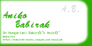 aniko babirak business card